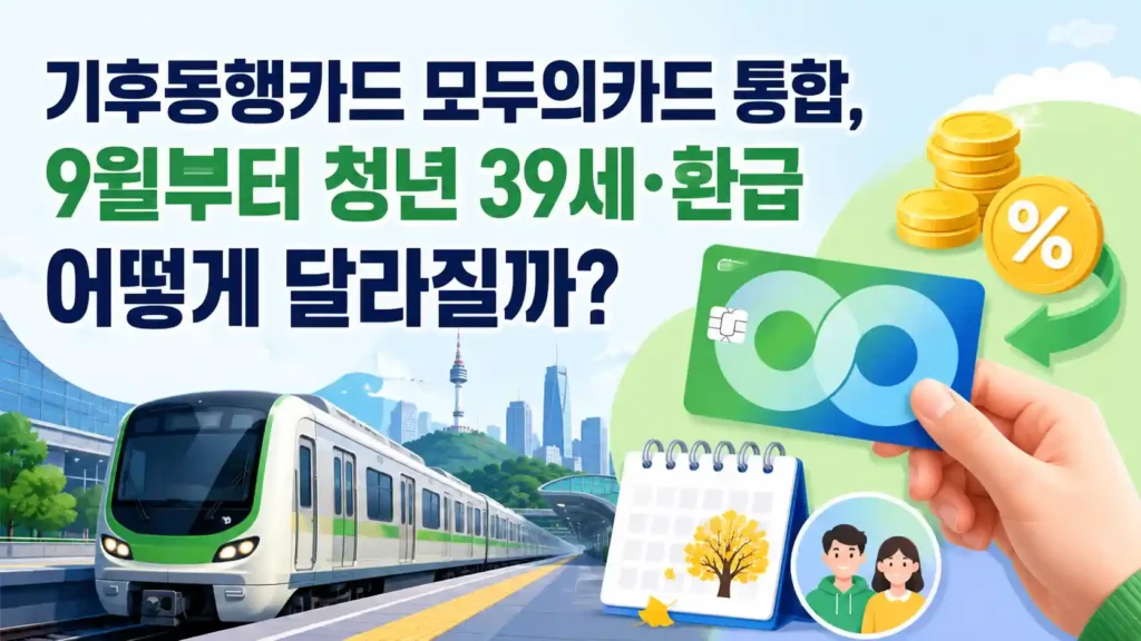 기후동행카드 모두의카드 통합으로 달라지는 청년 만 39세 혜택과 교통비 환급 안내