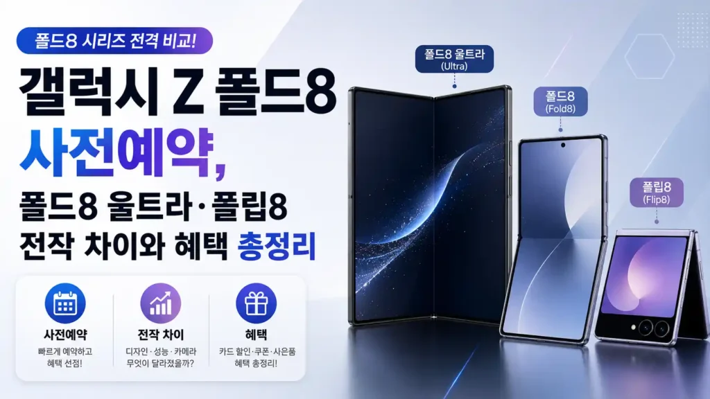 갤럭시 Z 폴드8 사전예약과 폴드8 울트라·플립8 전작 차이 및 혜택 비교 이미지